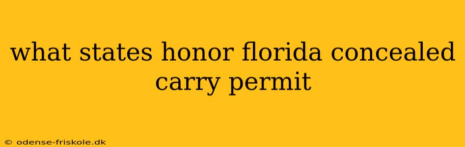 what states honor florida concealed carry permit