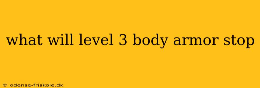 what will level 3 body armor stop