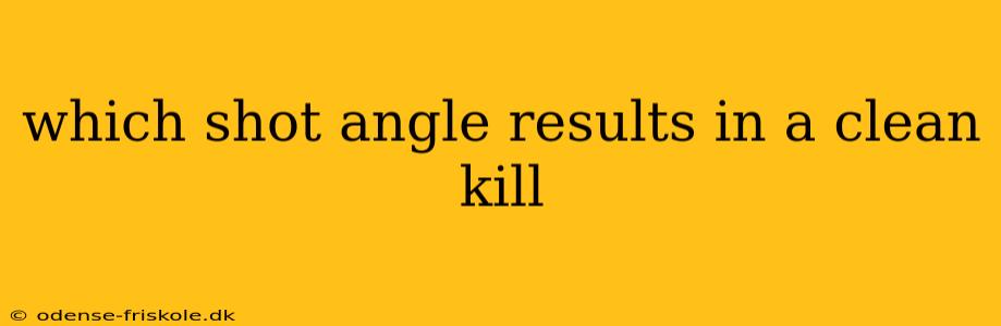 which shot angle results in a clean kill