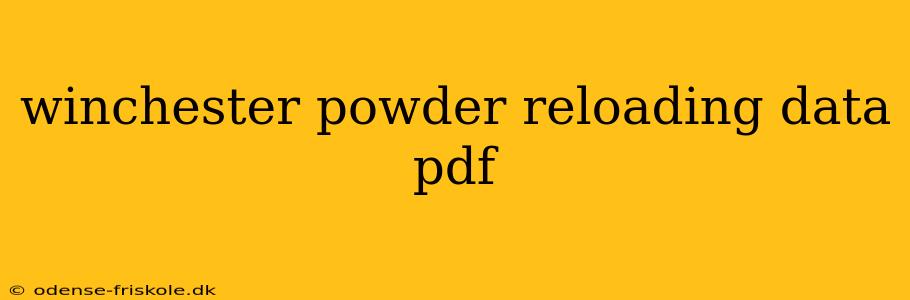 winchester powder reloading data pdf